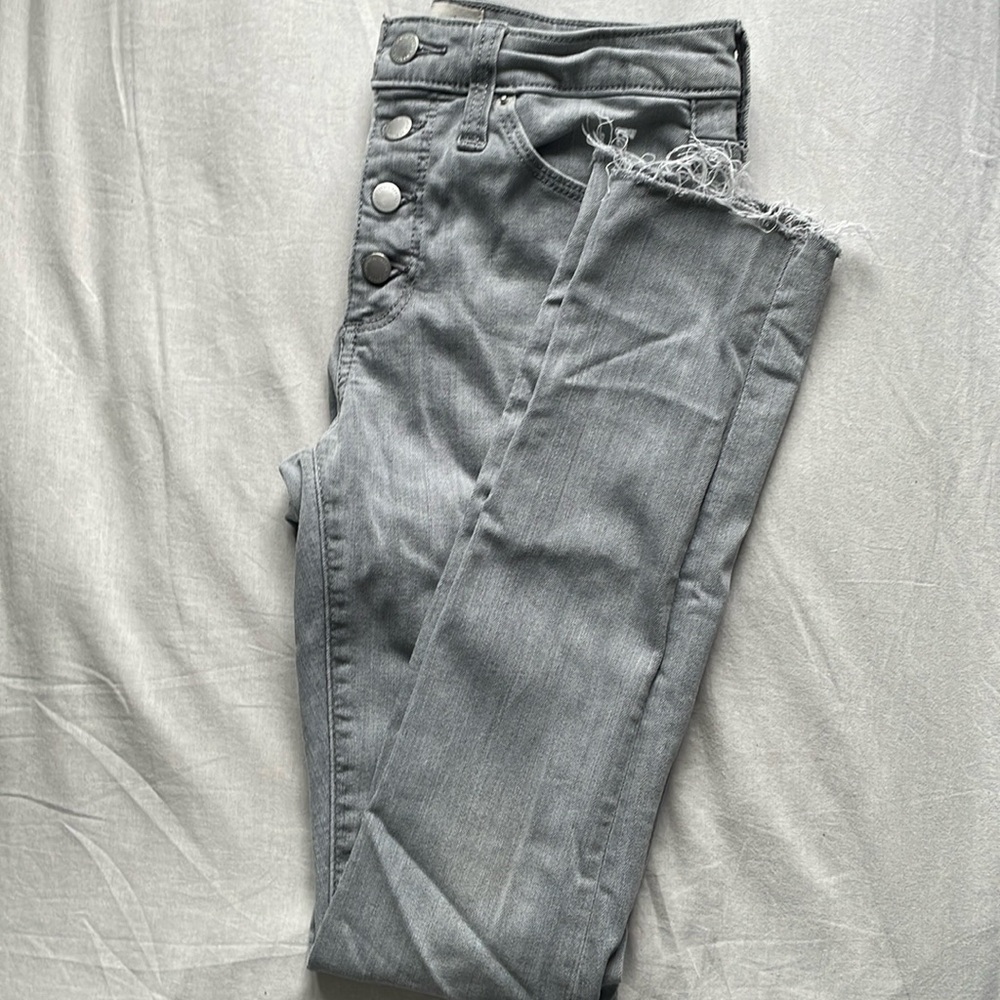 Target Universal Thread Grey Skinny Jeans with Distressed Bottom